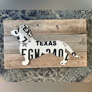 Texas Dachshund/ wiener dog license plate wall decor